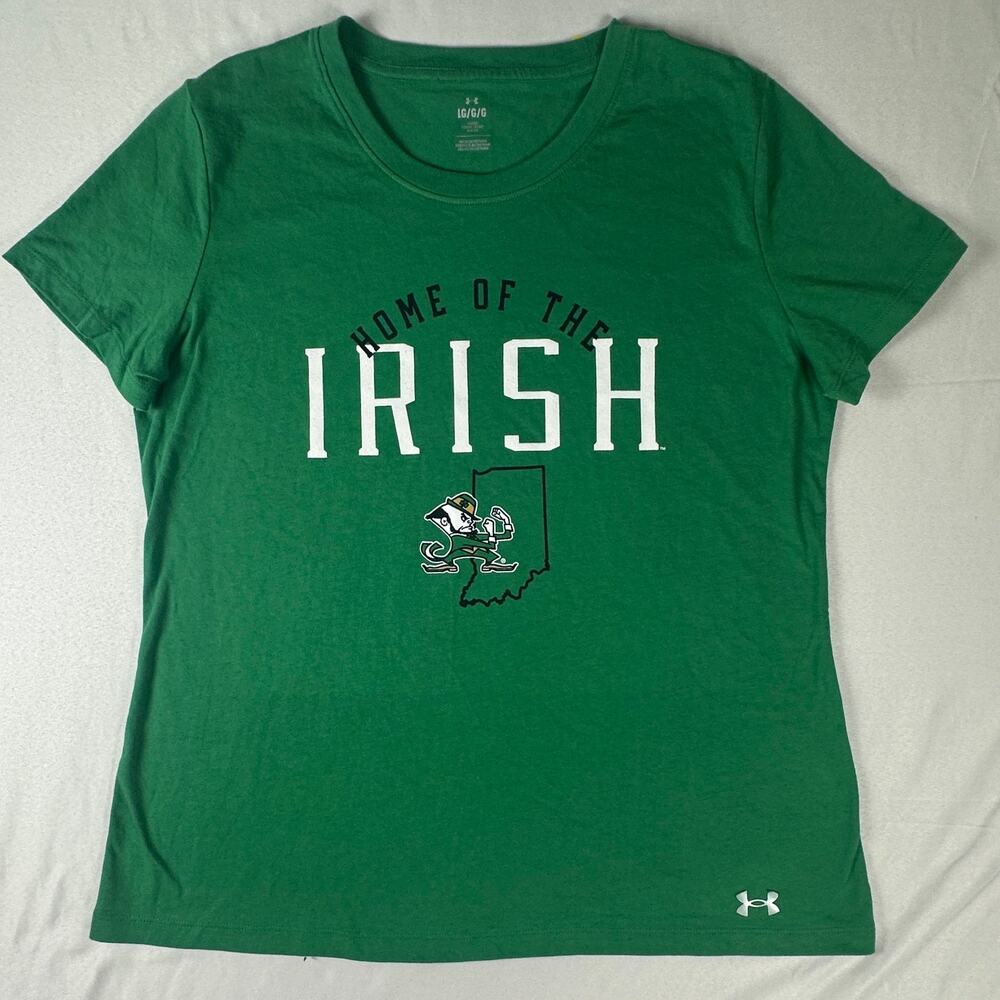 Under Armour Notre Dame Irish Green Tee Womens Large